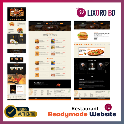 Ready-Made Restaurant Website - Vegan Food Template (Elementor)