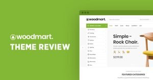 Woodmart Premium GPL Theme dashboard and layout options showing modern design and customization features.