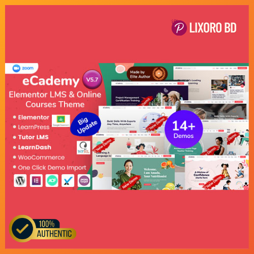 eCademy LMS Theme – Best Elementor-Powered Education & Coaching WordPress Theme