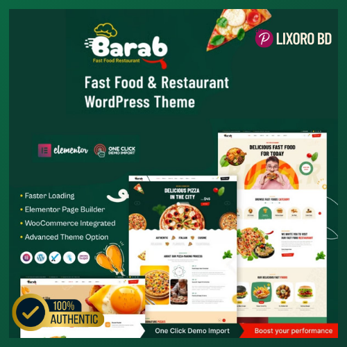 Barab Restaurant Theme – Best Restaurant & Fast Food WordPress Theme