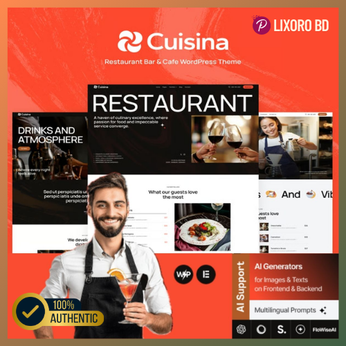 Cuisina Restaurant Theme – Best Restaurant, Bar & Cafe WordPress Theme